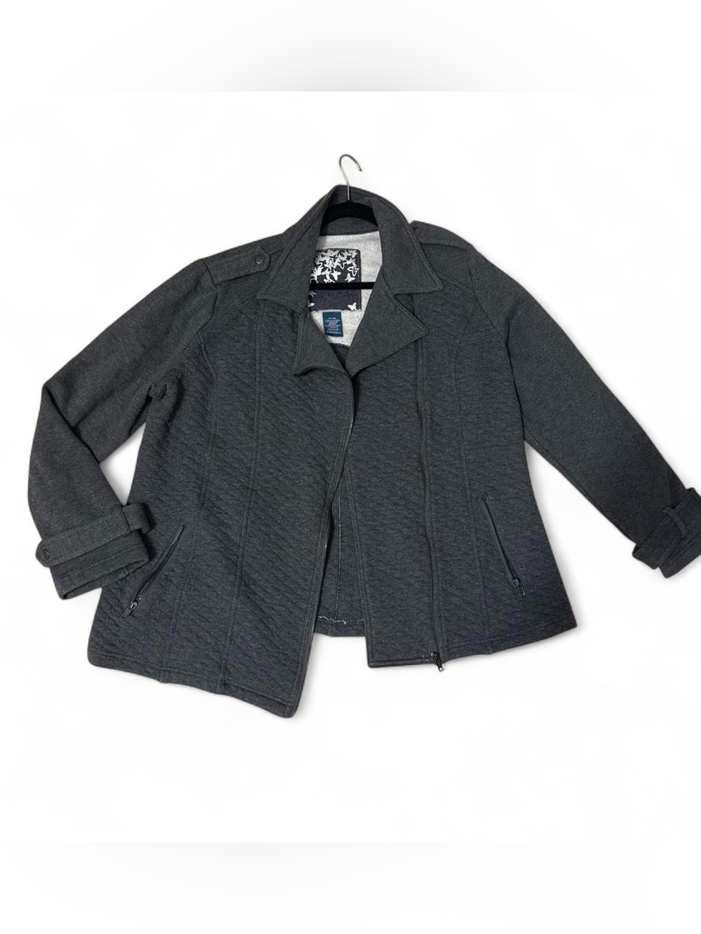 Sebby Quilted Utility Jacket in Charcoal